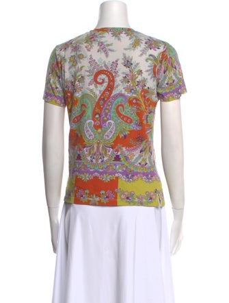 Etro Paisley Print Crew Neck T-Shirt