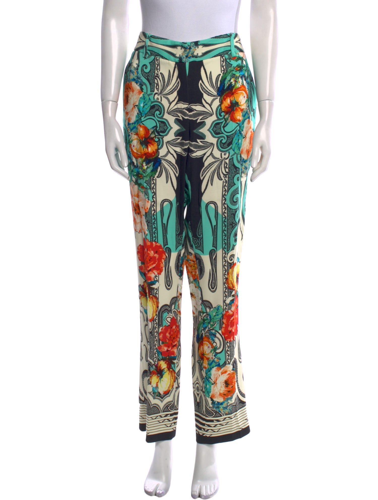 Etro Floral Print Straight Leg Pants