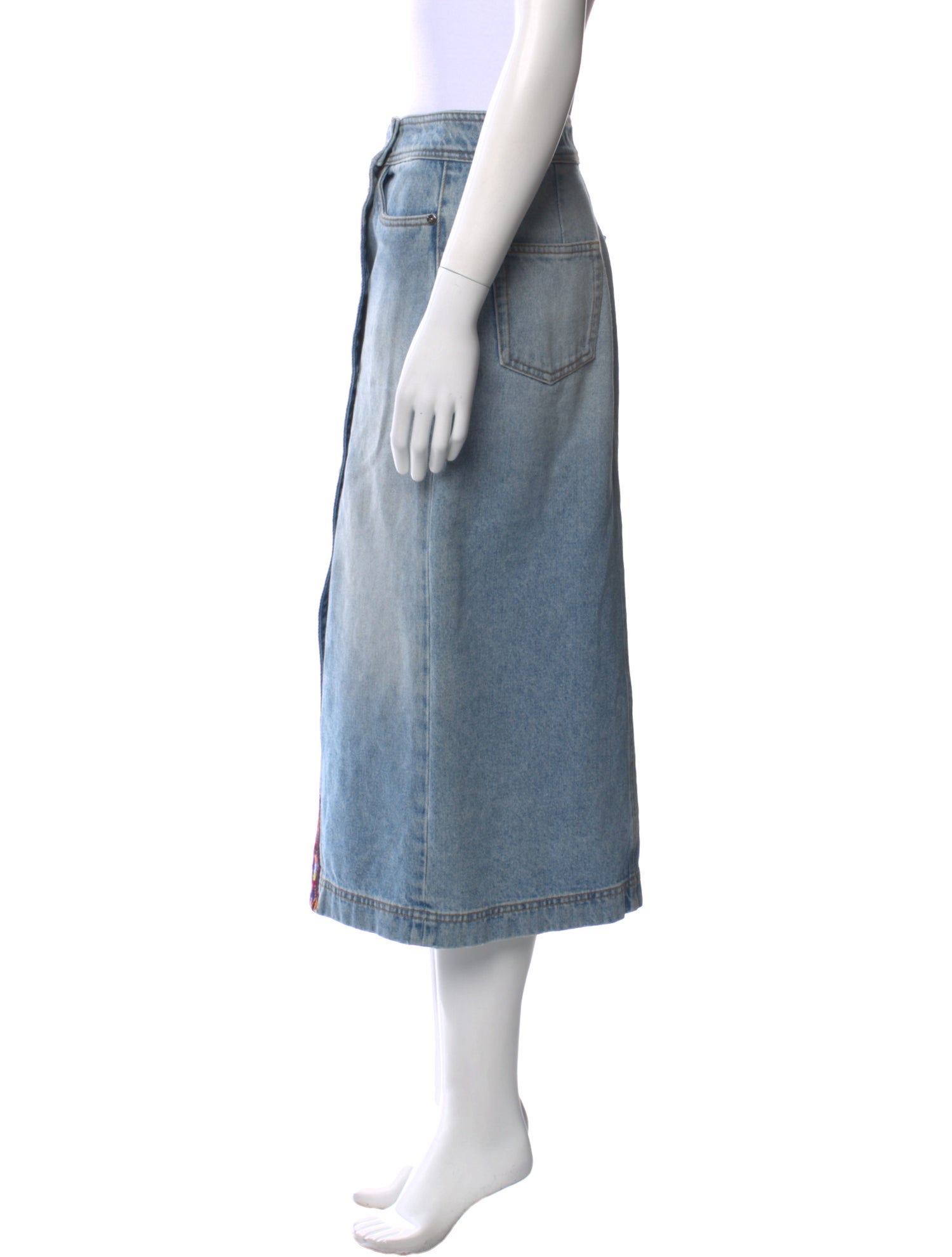 Etro Embroidered Accent Midi Length Skirt