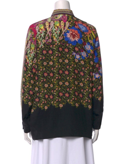 Etro Silk Floral Print Button-Up Top
