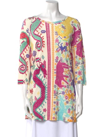 Etro Printed Bateau Neckline Tunic