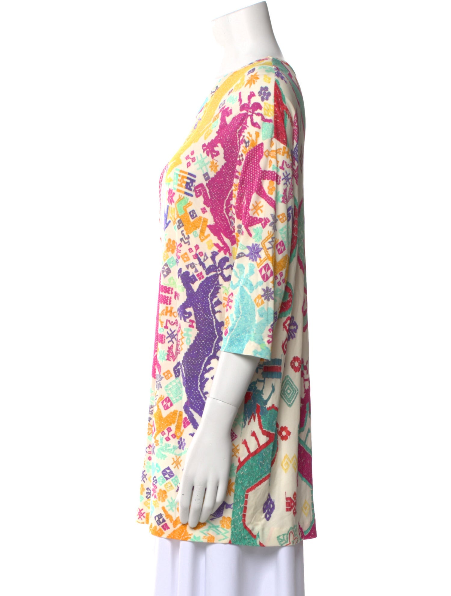 Etro Printed Bateau Neckline Tunic