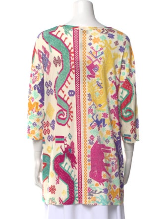 Etro Printed Bateau Neckline Tunic