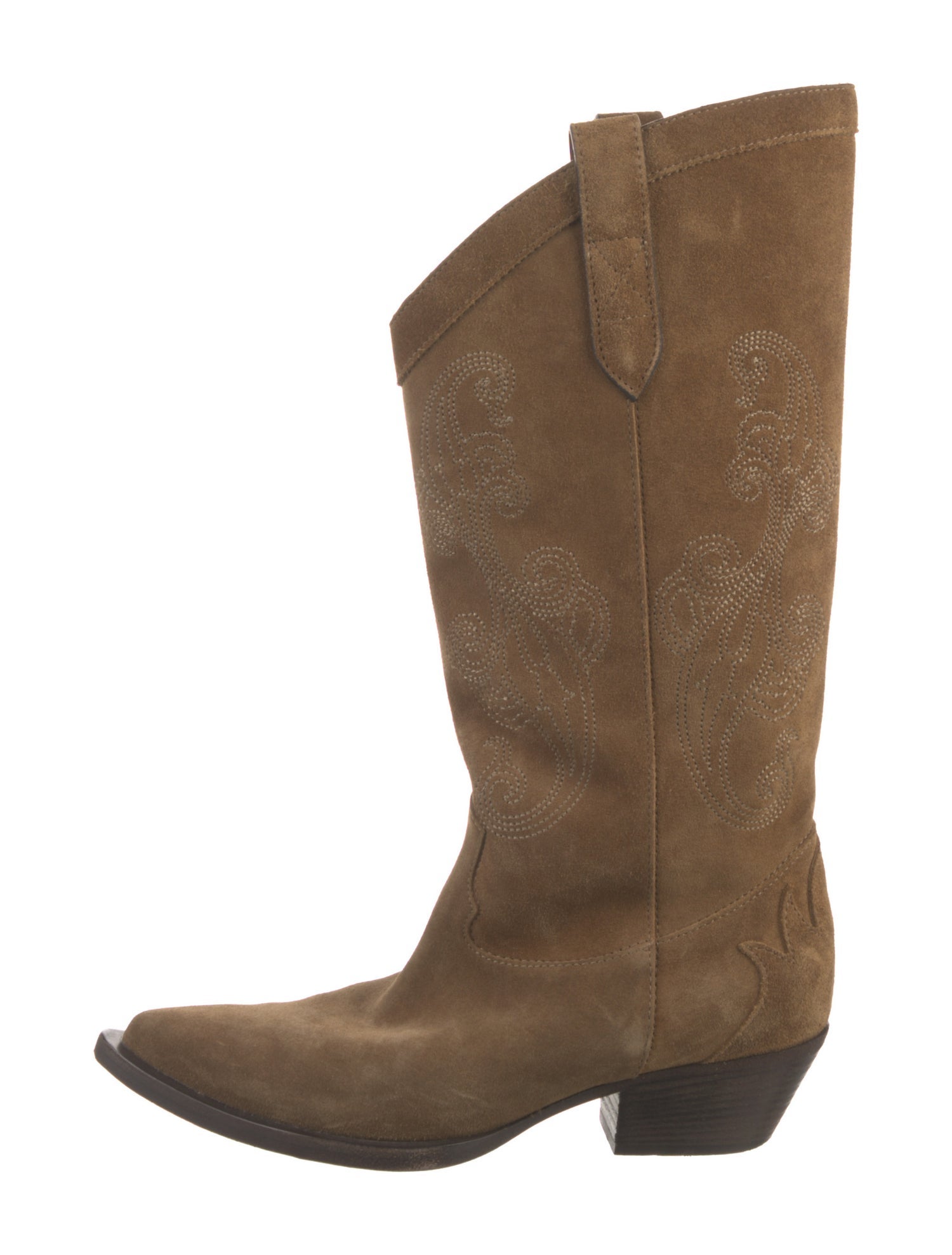 Etro Suede Embroidered Accent Western Boots