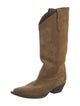 Etro Suede Embroidered Accent Western Boots