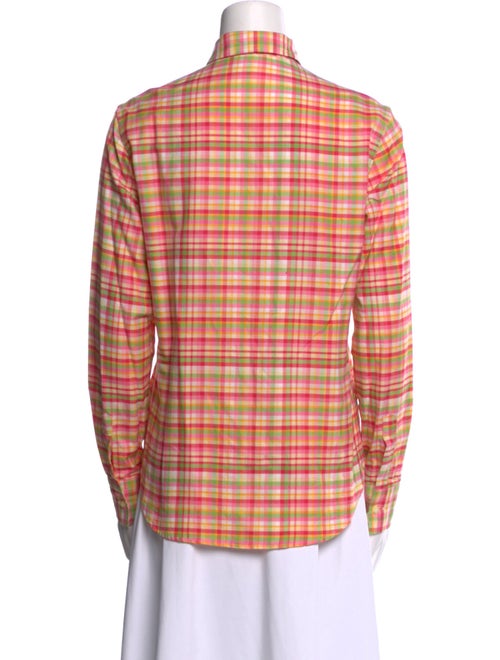 Etro Plaid Print Long Sleeve Button-Up Top
