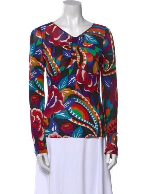 Etro Paisley Print V-Neck Top