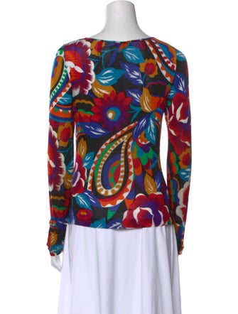 Etro Paisley Print V-Neck Top
