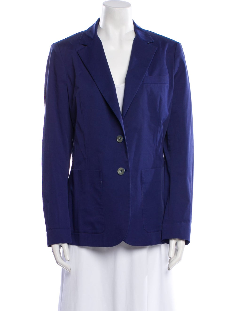 Etro Blazer Blue Pointed Collar Patch Pockets & - image 1