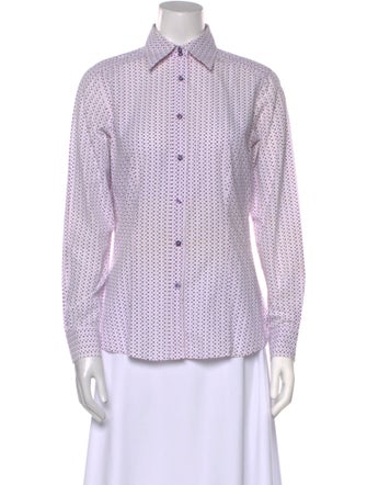 Etro Polka Dot Print Long Sleeve Button-Up Top