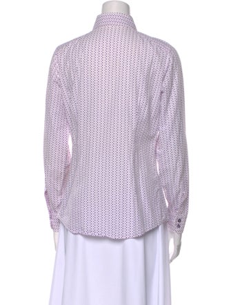 Etro Polka Dot Print Long Sleeve Button-Up Top