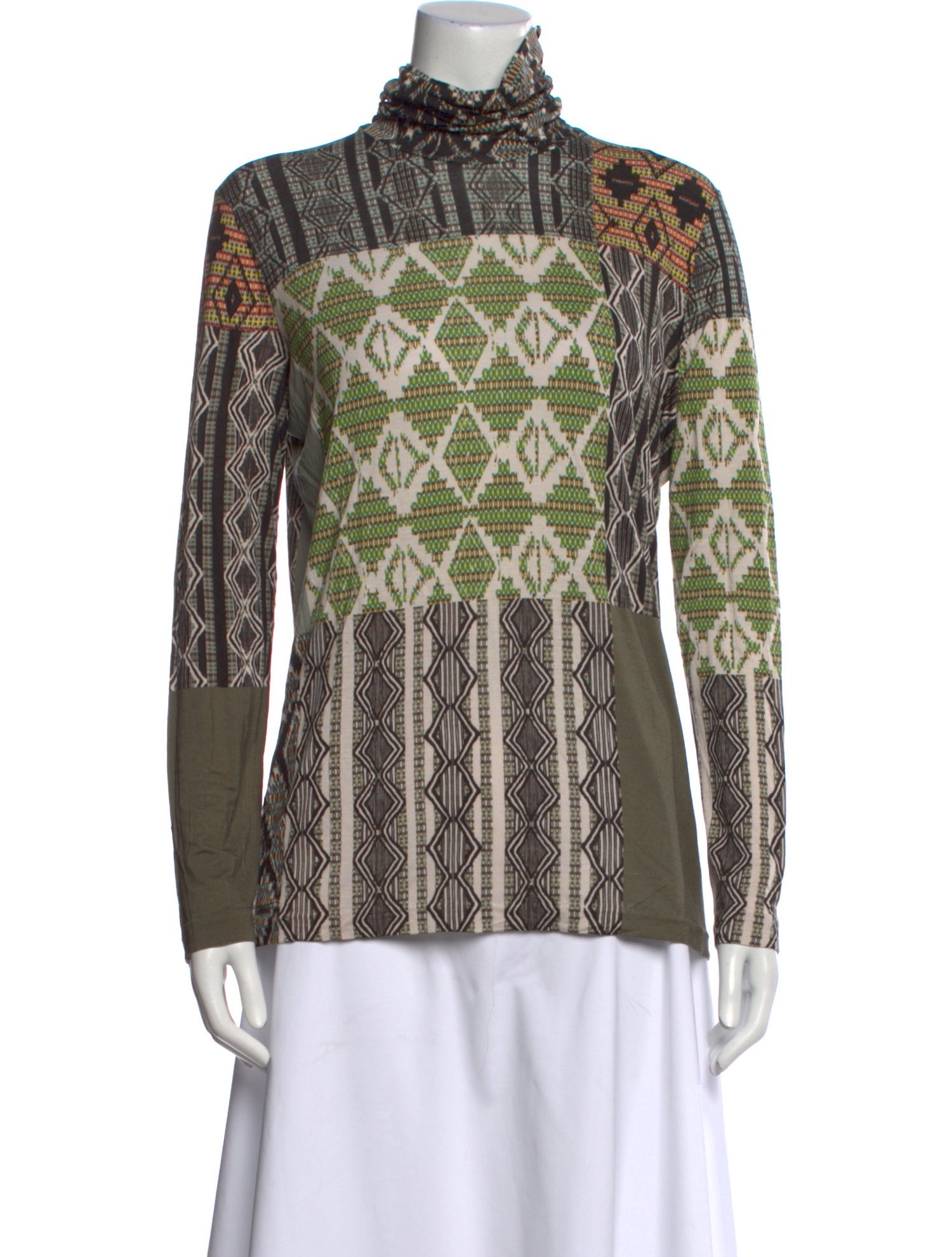 Etro Printed Turtleneck Top