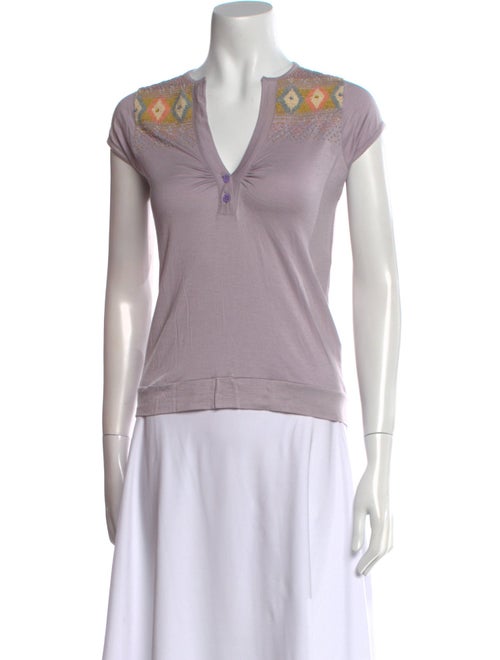 Etro V-Neck Short Sleeve Top