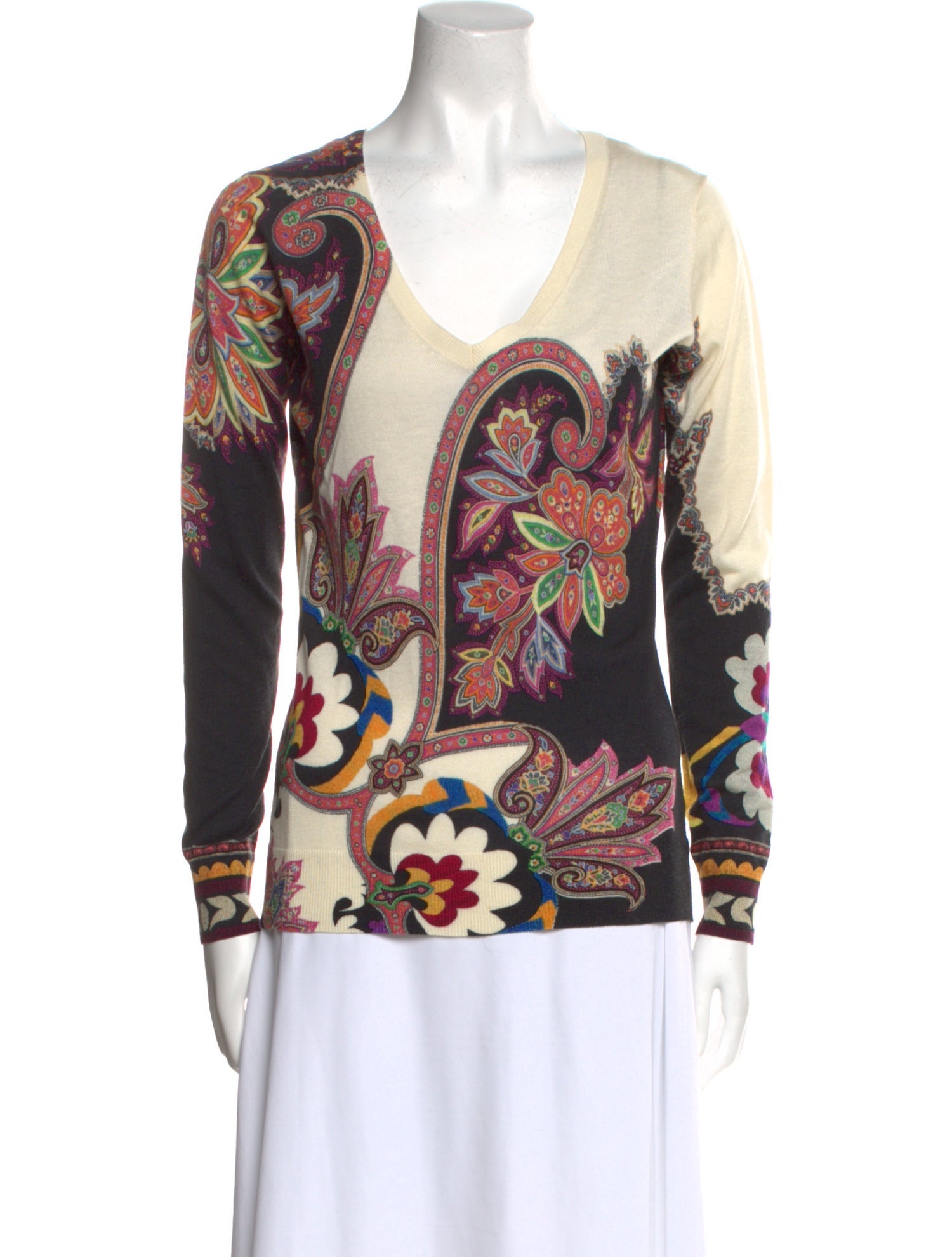 Etro Silk Paisley Print Sweater