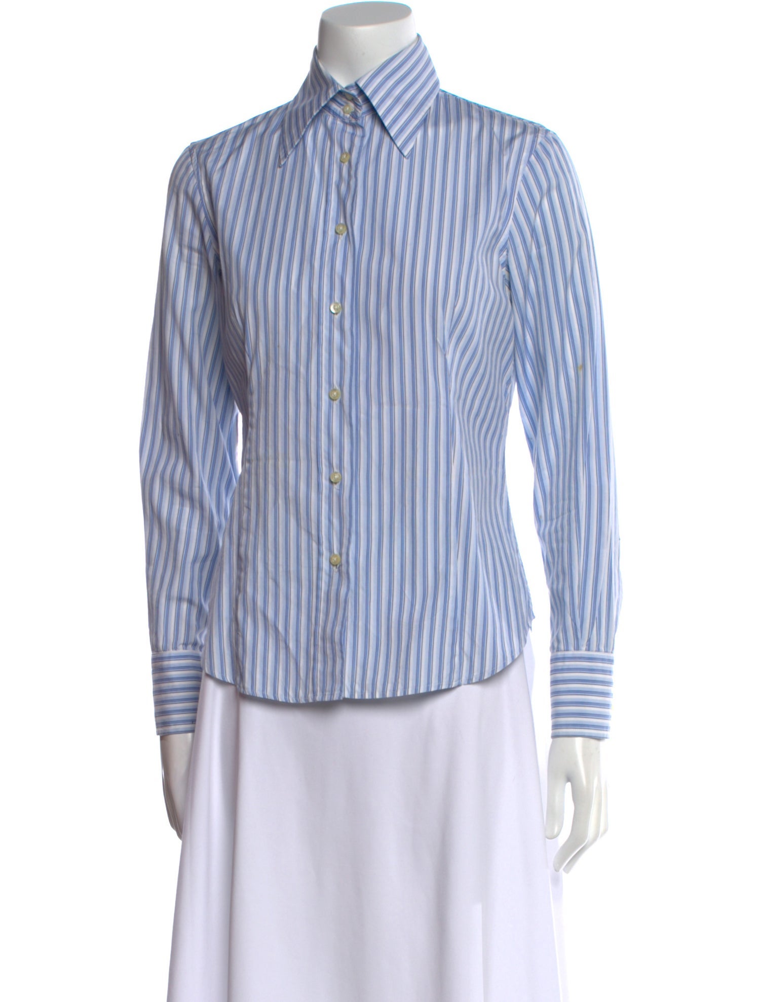 Etro Striped Long Sleeve Button-Up Top