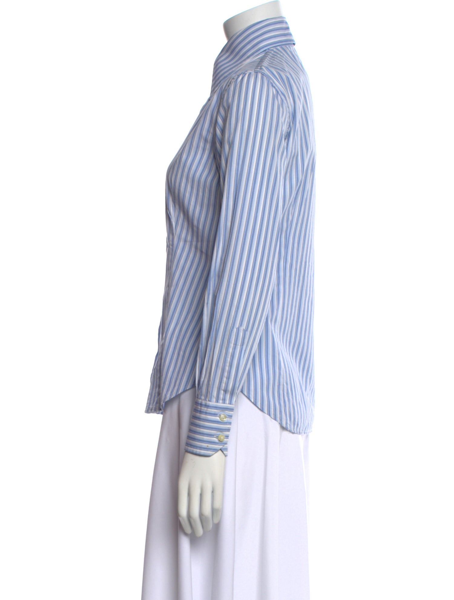 Etro Striped Long Sleeve Button-Up Top