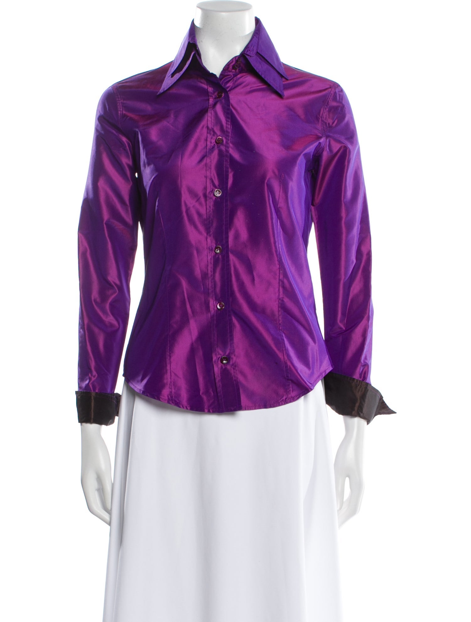 Etro Silk Long Sleeve Button-Up Top