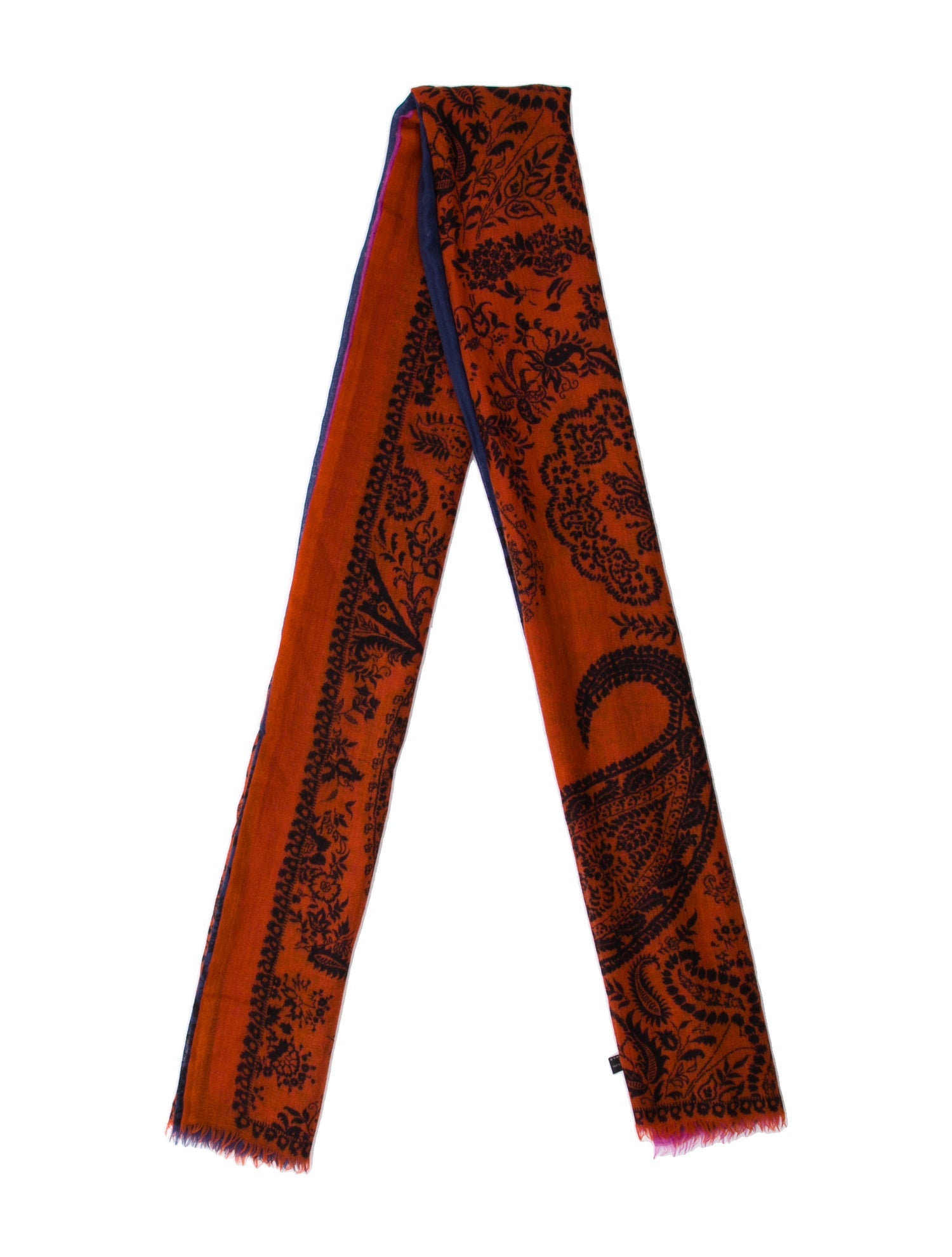 Etro Cashmere Paisley Print Scarf