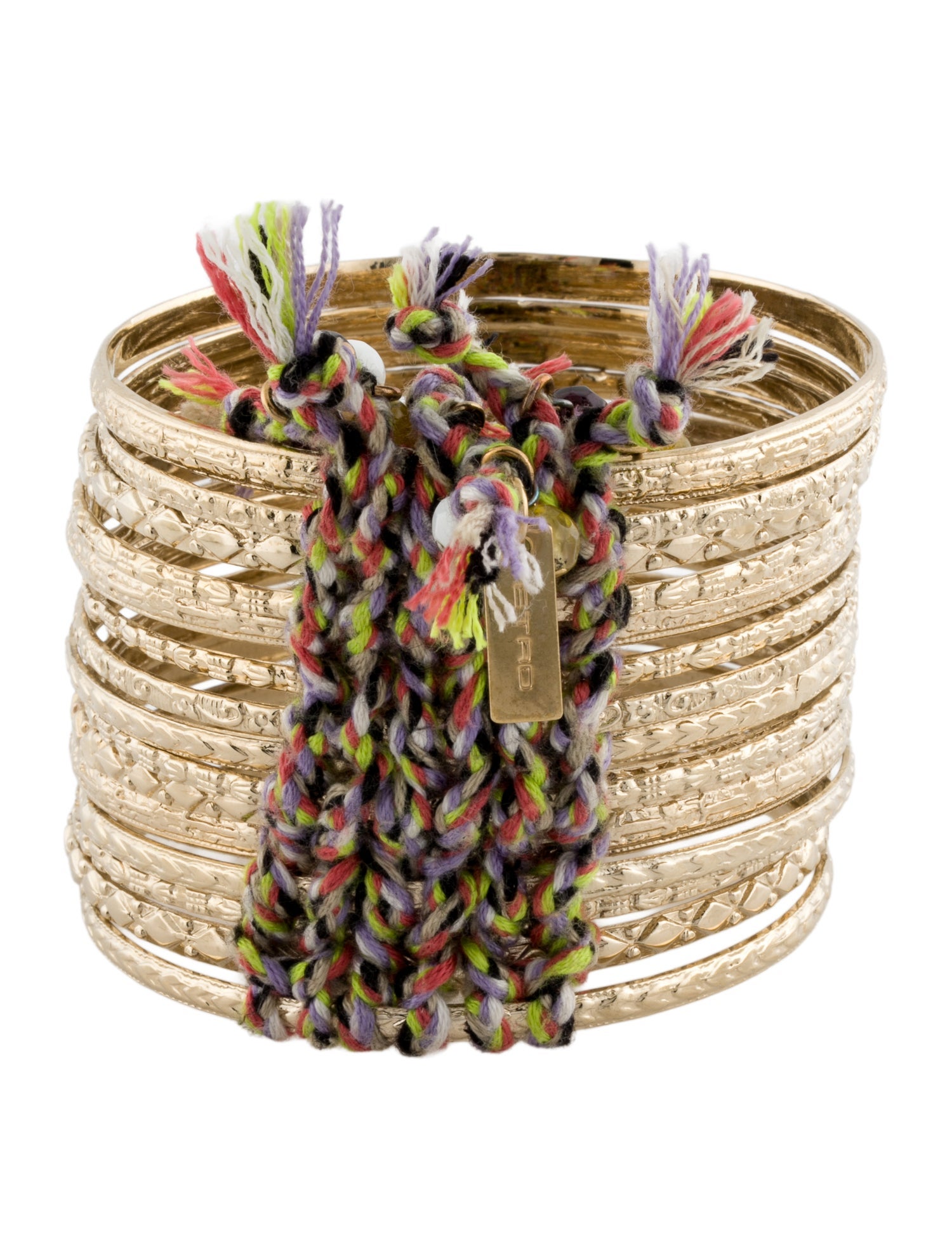 Etro Woven Stacked Beaded Bangle Bracelet