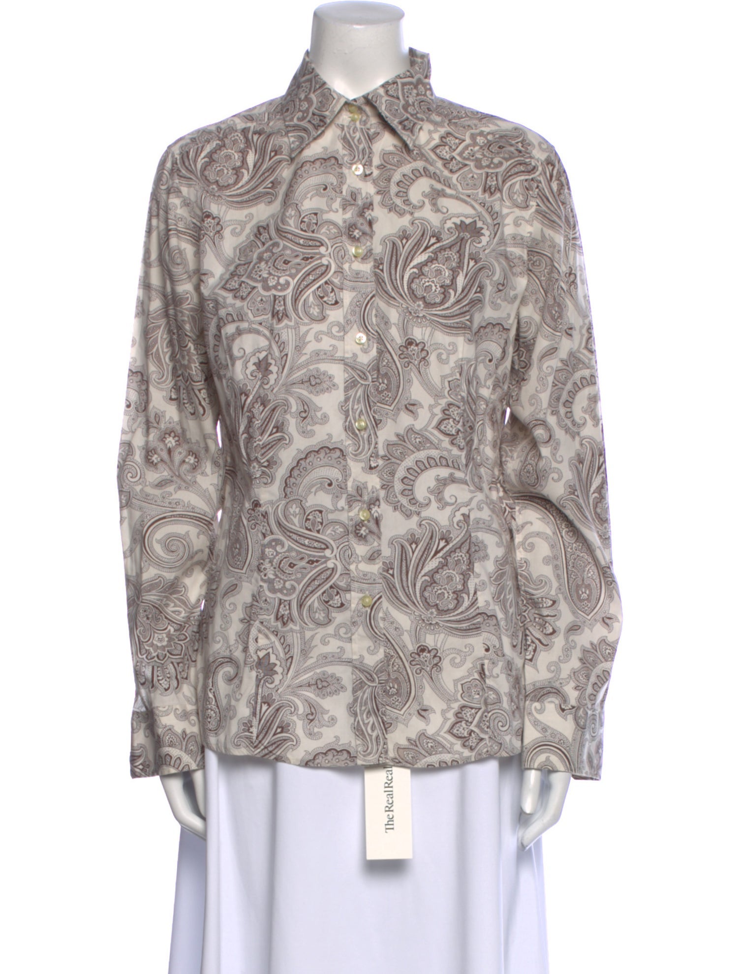 Etro Paisley Print Long Sleeve Button-Up Top