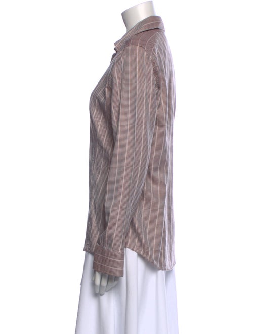 Etro Plaid Print Long Sleeve Button-Up Top