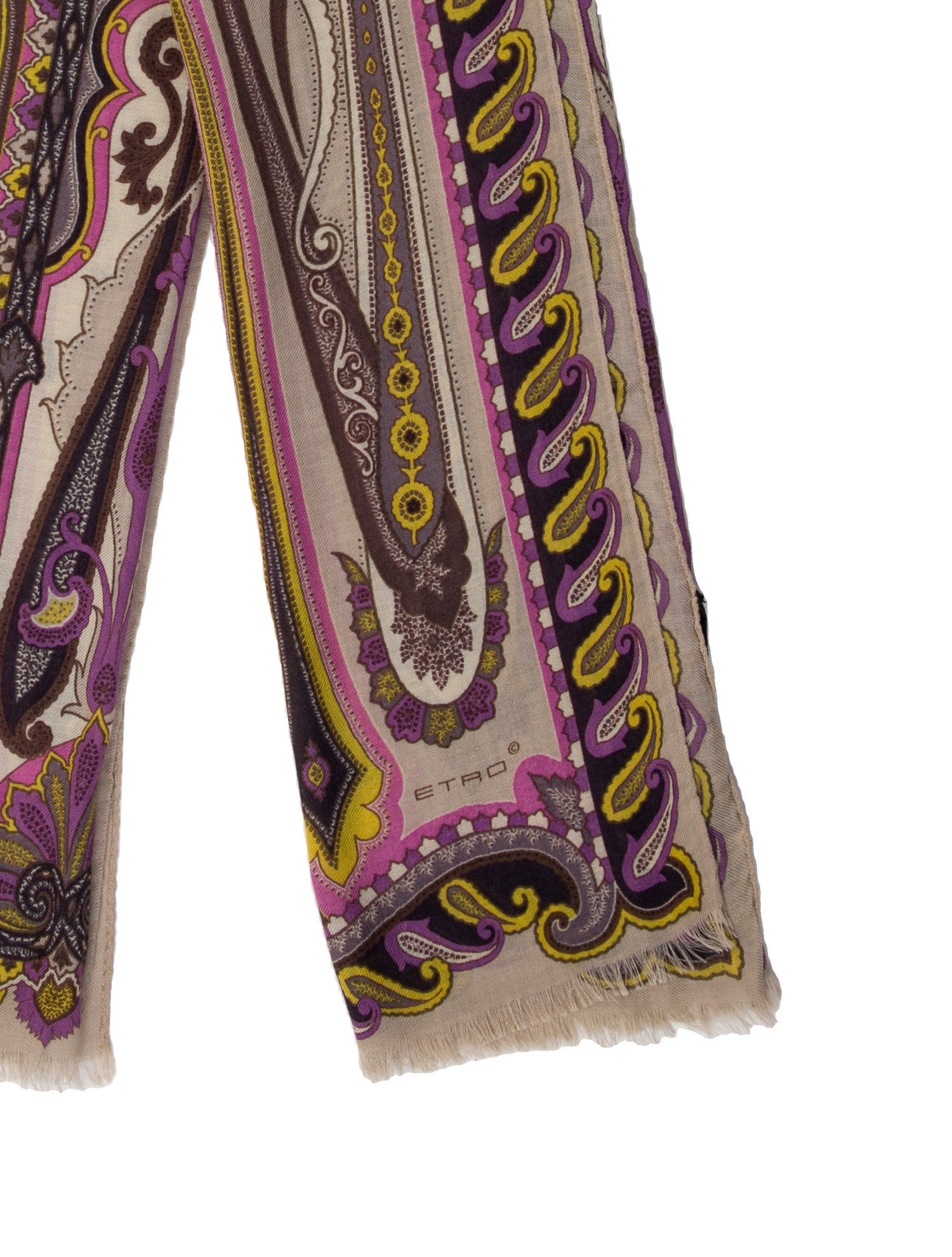 Etro Cashmere Paisley Print Scarf