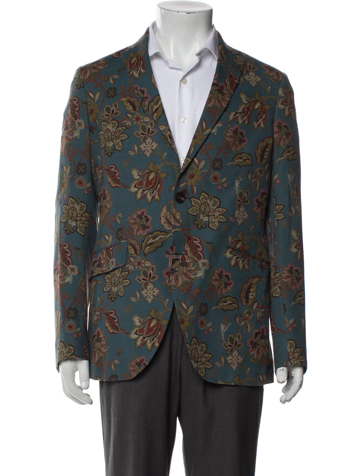 Etro Floral Print Peacoat