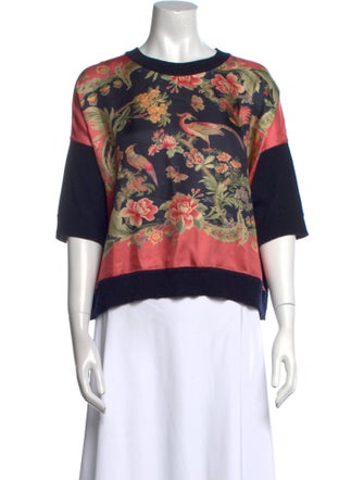 Etro Wool Floral Print Top