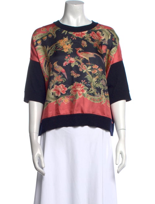 Etro Wool Floral Print Top