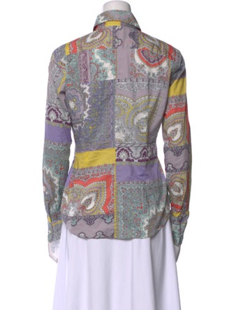 Etro Paisley Print Long Sleeve Button-Up Top