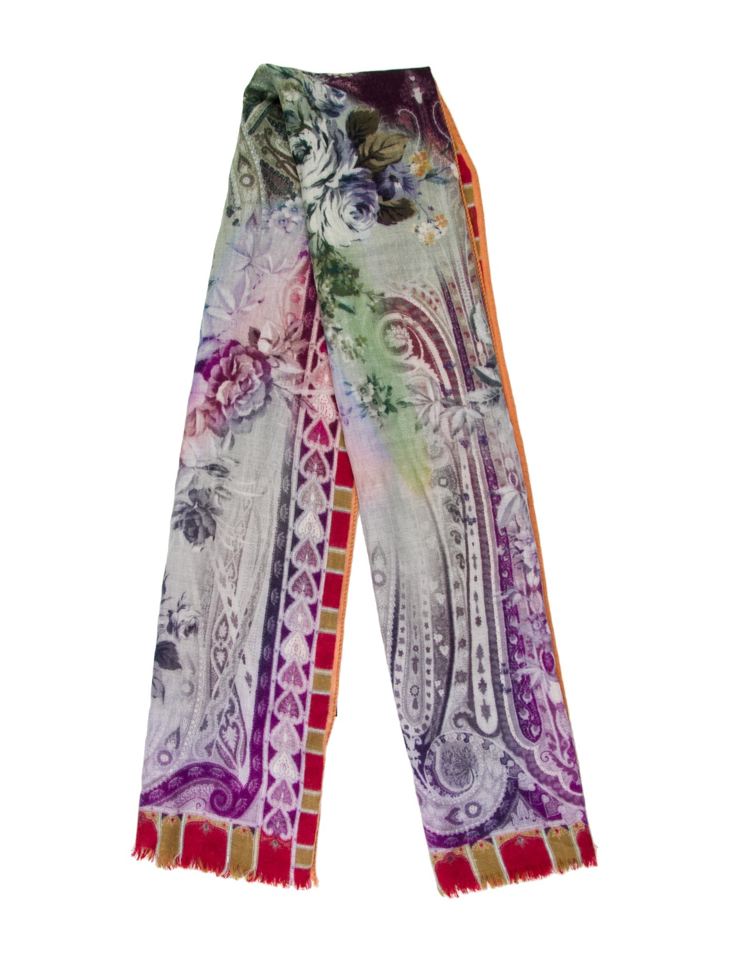 Etro Wool Paisley Print Scarf