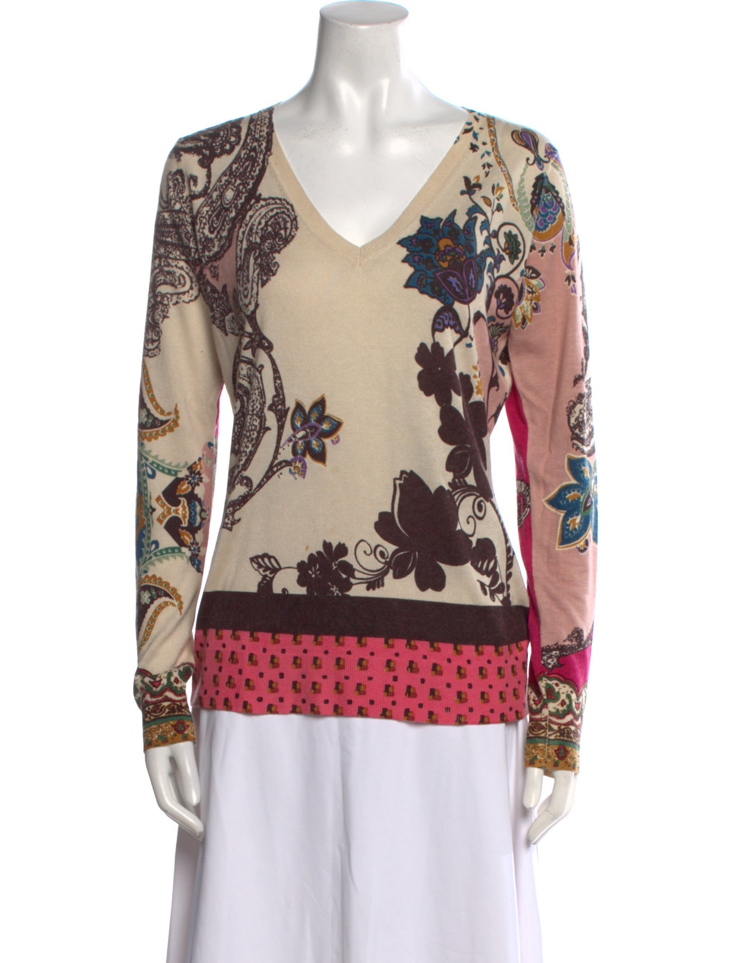 Etro Silk Floral Print Sweater