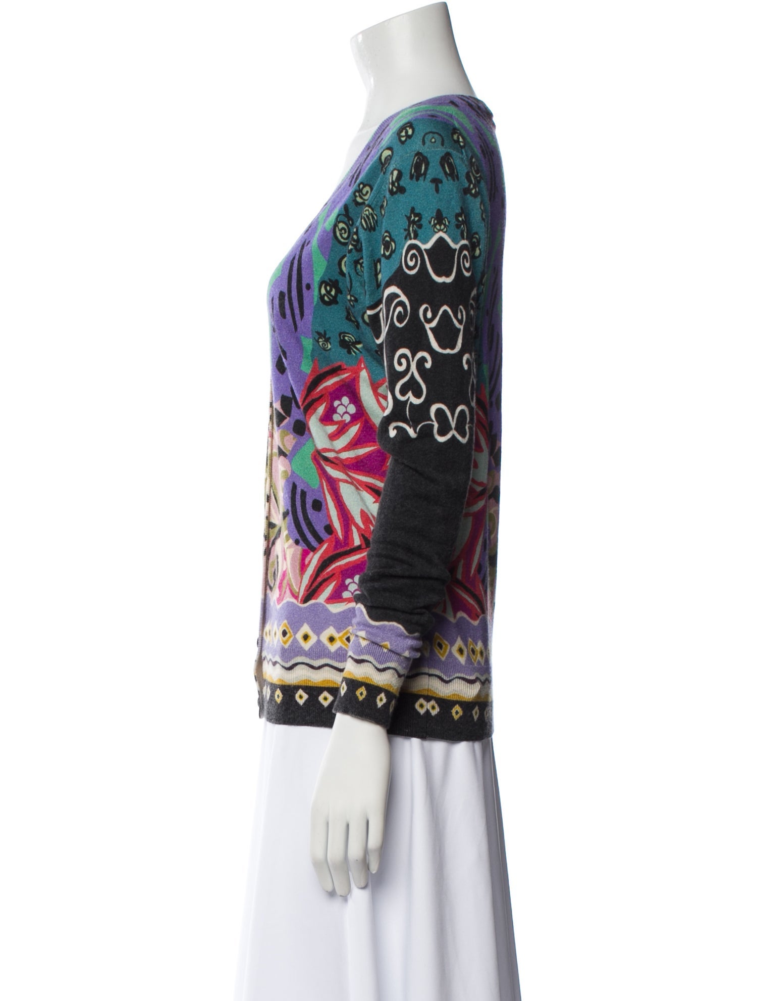 Etro Printed V-Neck Sweater