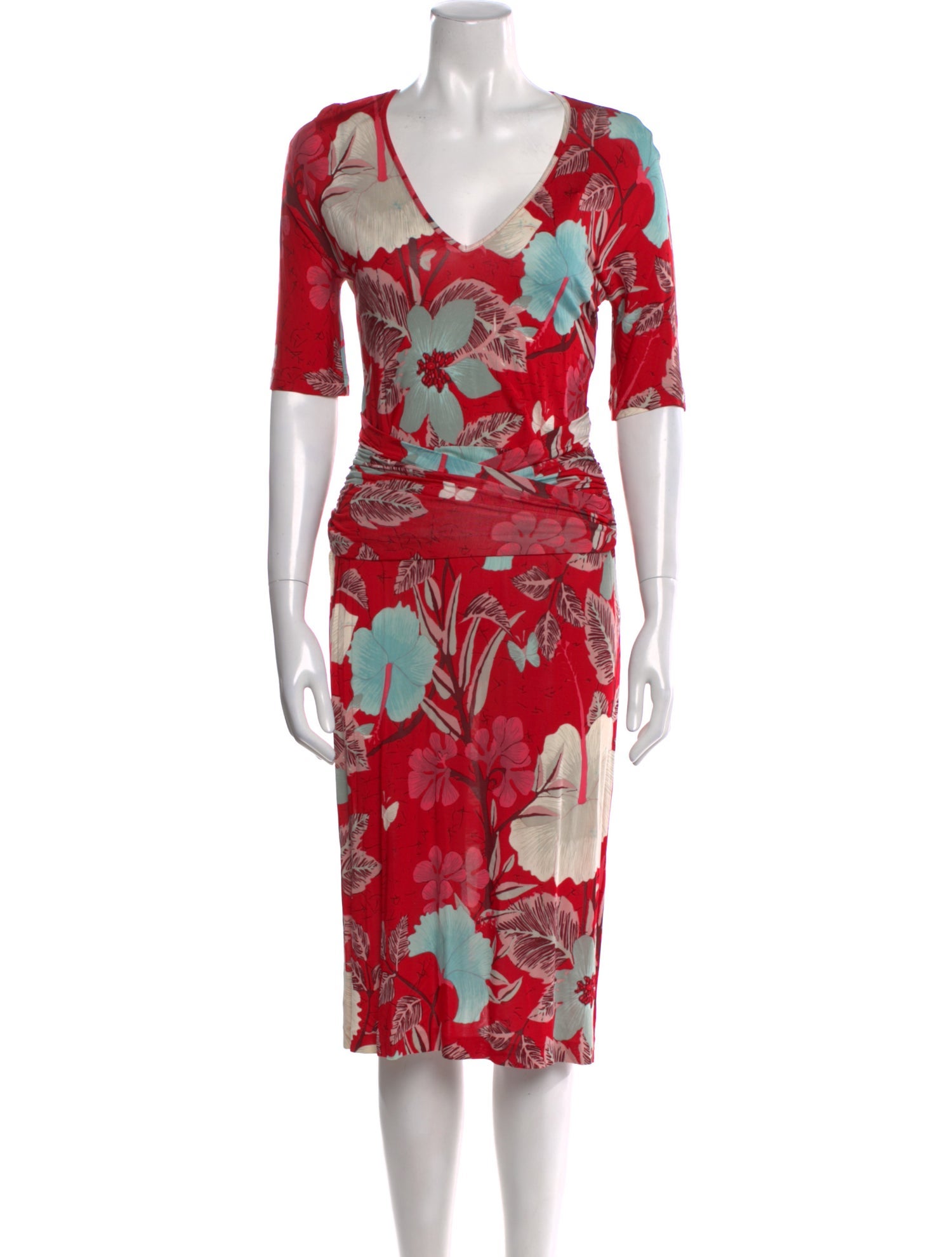 Etro Floral Print Midi Length Dress