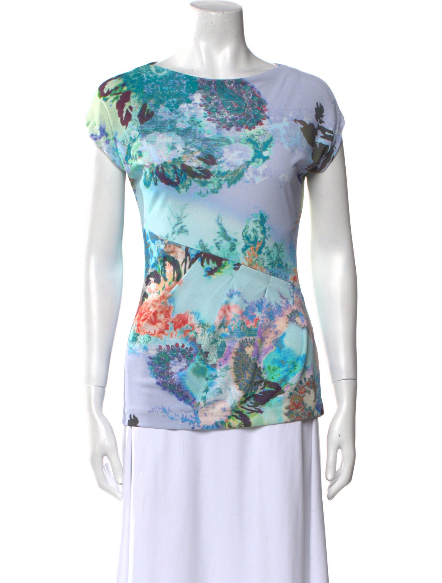 Etro Printed Bateau Neckline T-Shirt