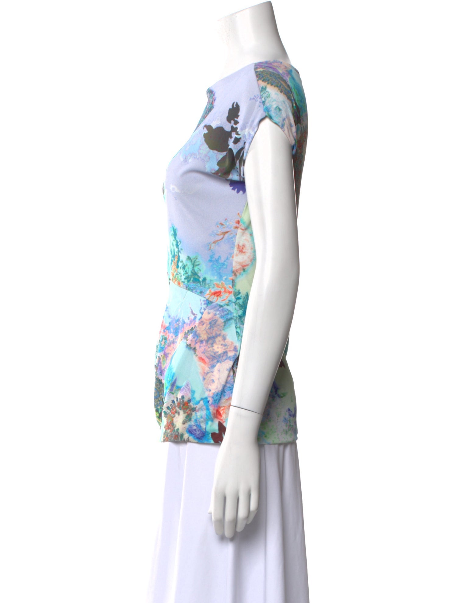 Etro Printed Bateau Neckline T-Shirt