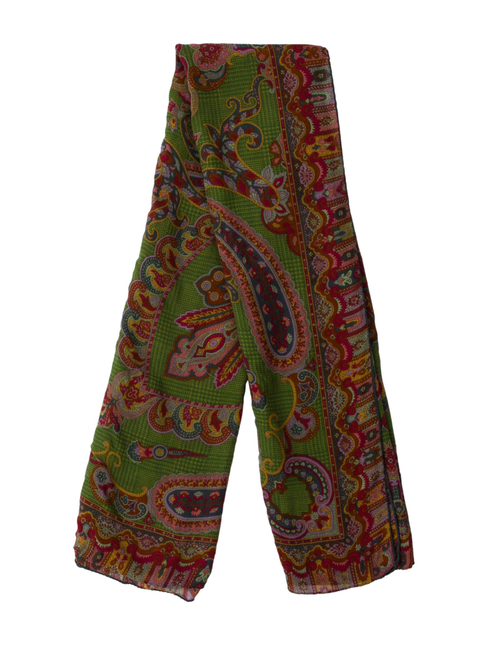 Etro Wool Paisley Print Scarf