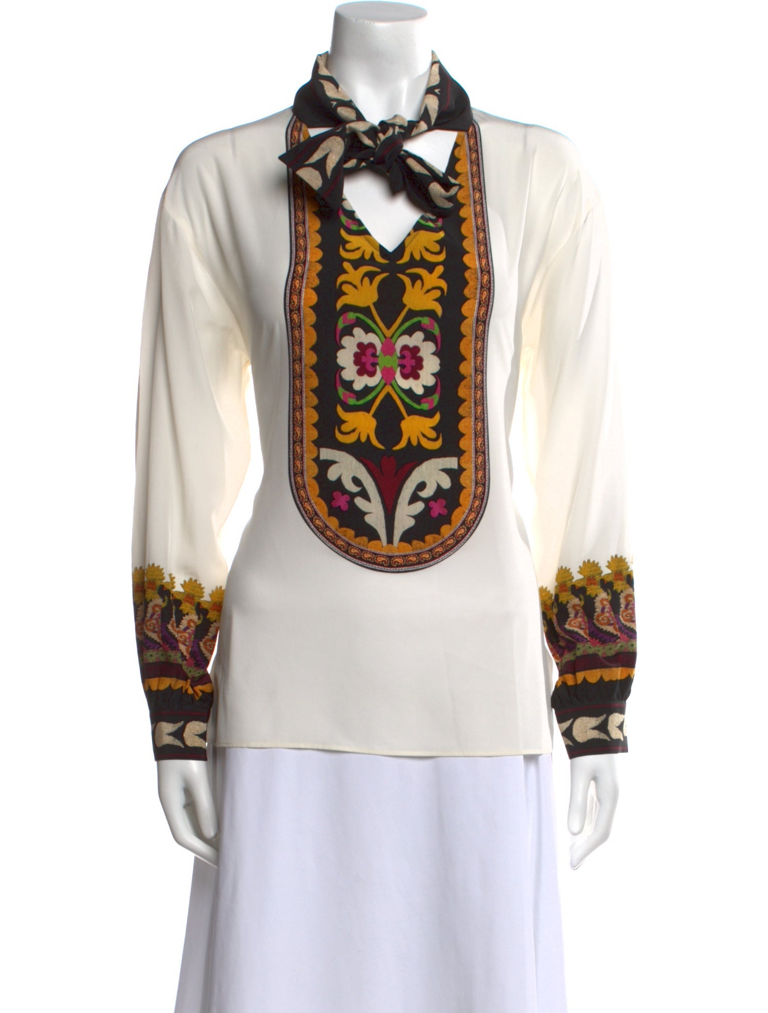 Etro Silk Graphic Print Blouse