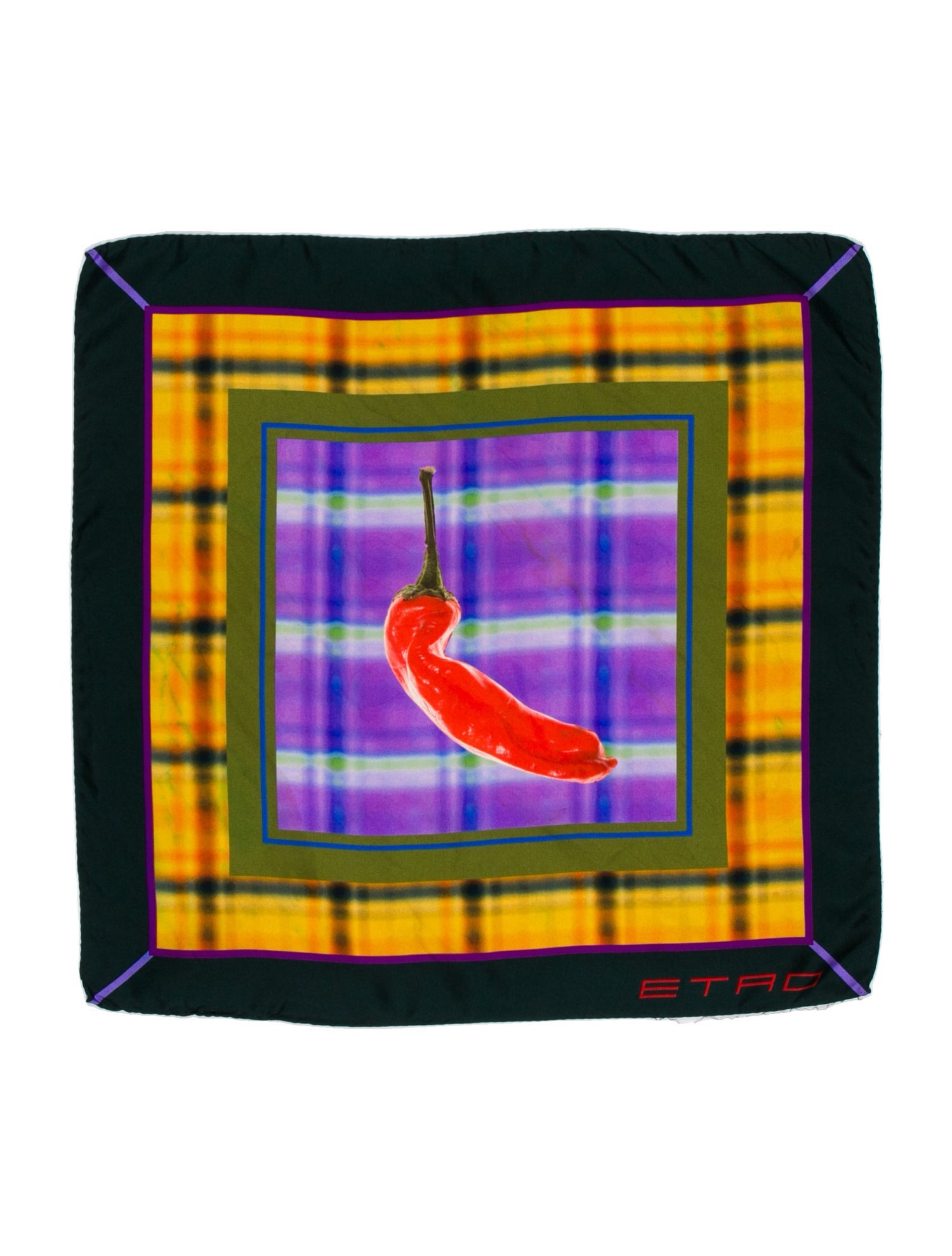 Etro Festival Quadri Silk Scarf