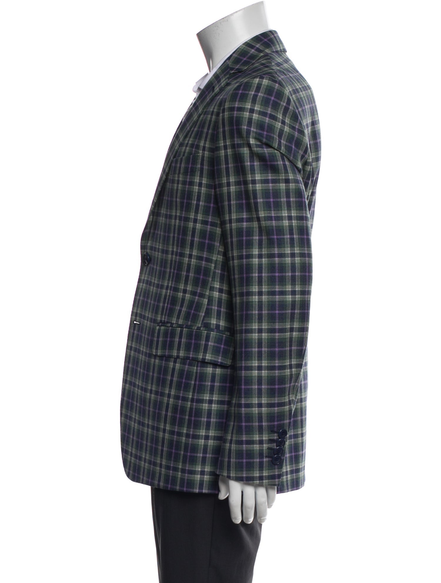 Etro Wool Plaid Print Blazer