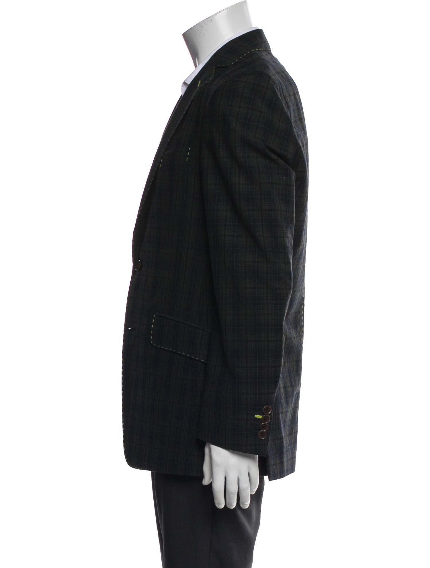 Etro Wool Plaid Print Blazer