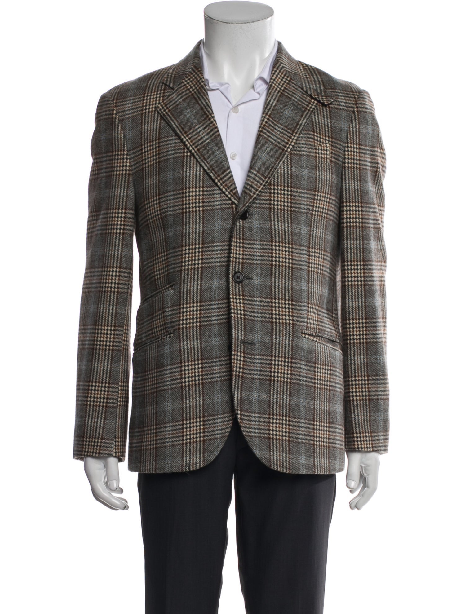 Etro Cashmere Plaid Print Blazer