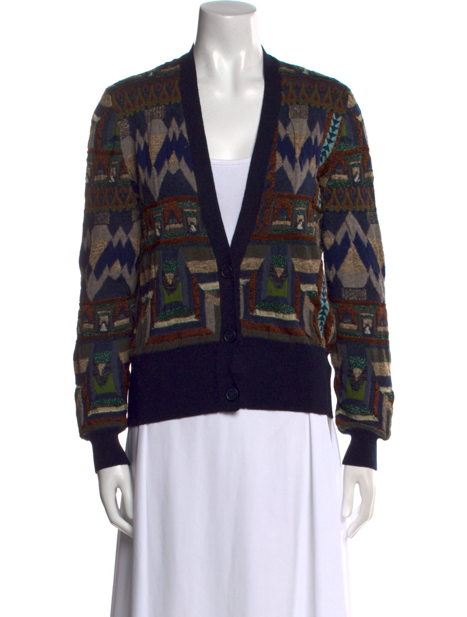 Etro Printed V-Neck Sweater