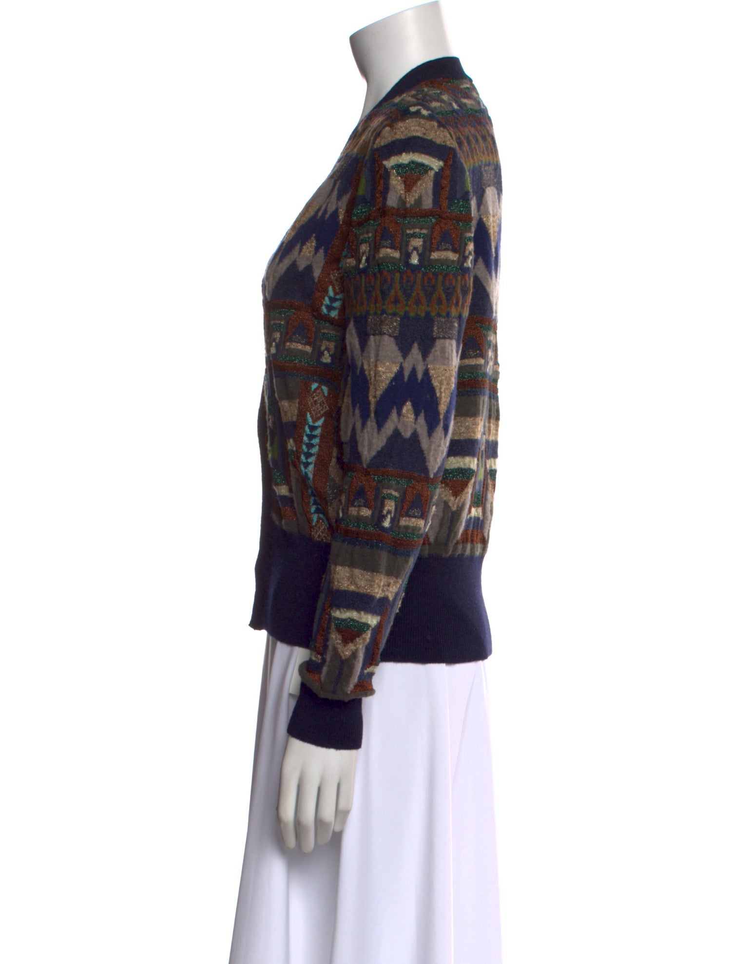 Etro Printed V-Neck Sweater