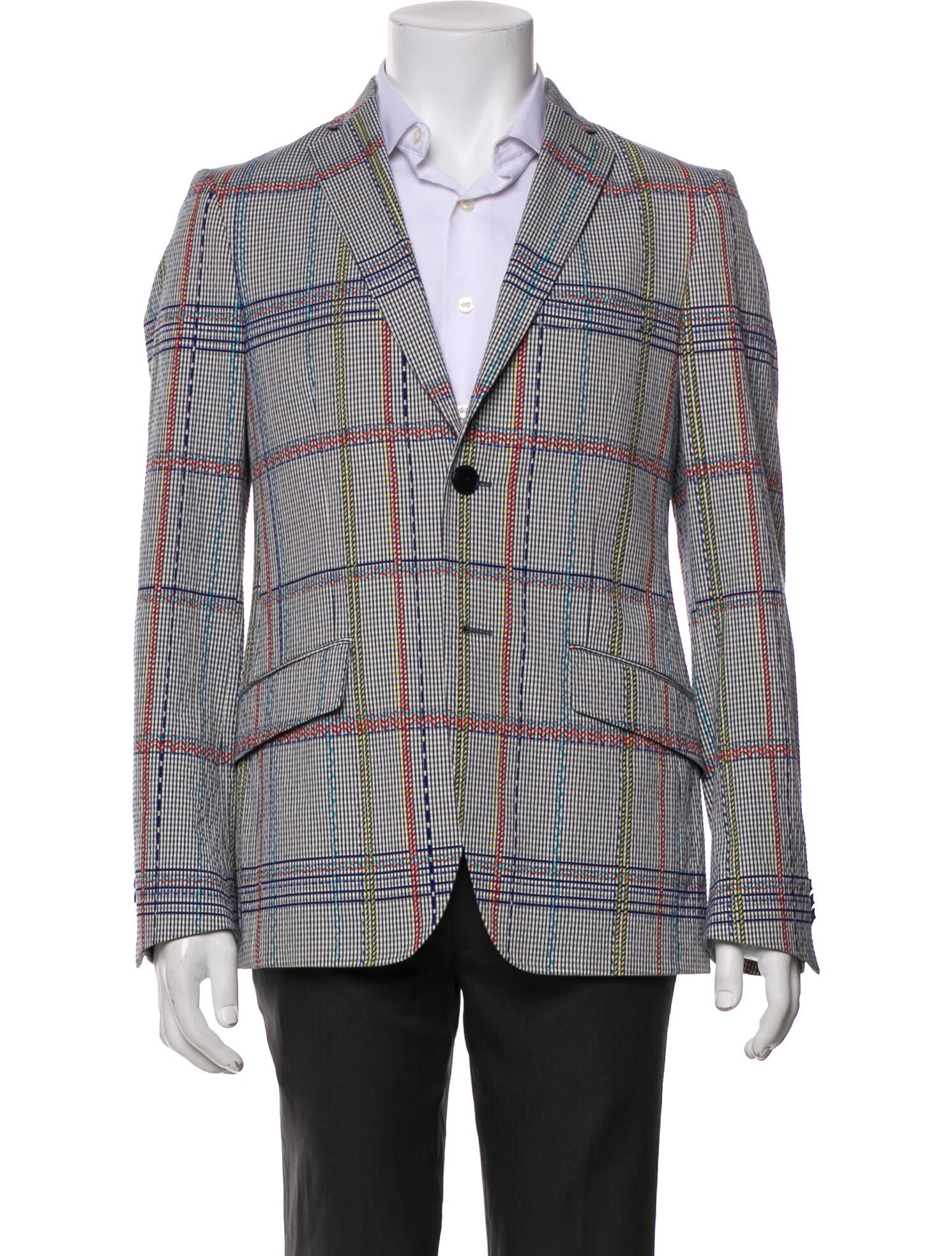 Etro Plaid Print Peacoat