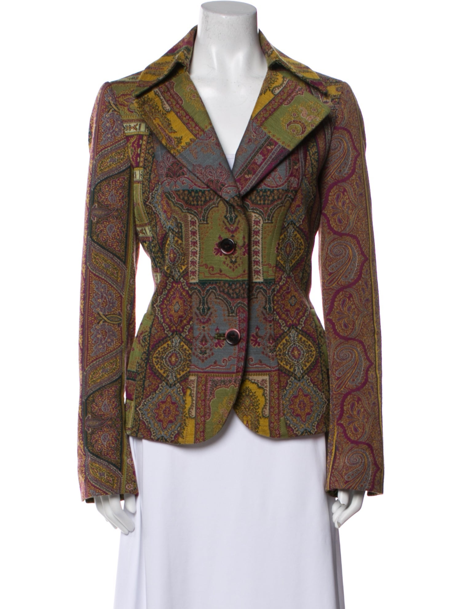 Etro Wool Paisley Print Blazer