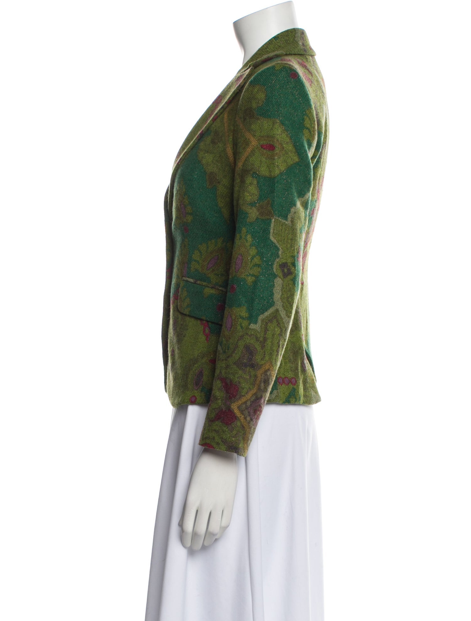 Etro Wool Floral Print Blazer