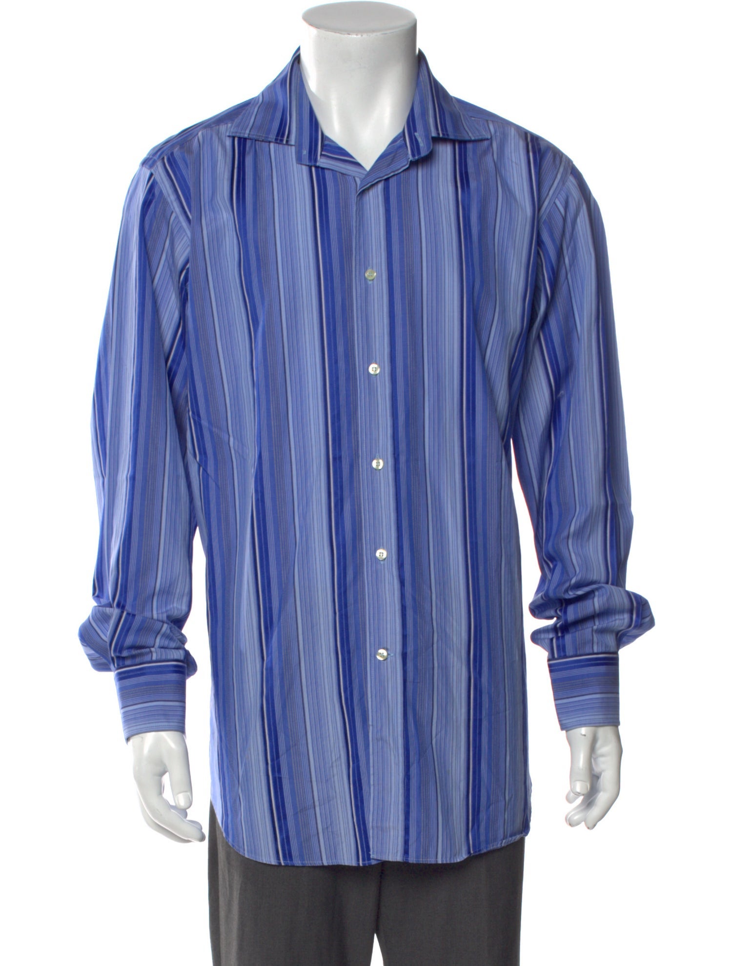 Etro Striped Long Sleeve Dress Shirt