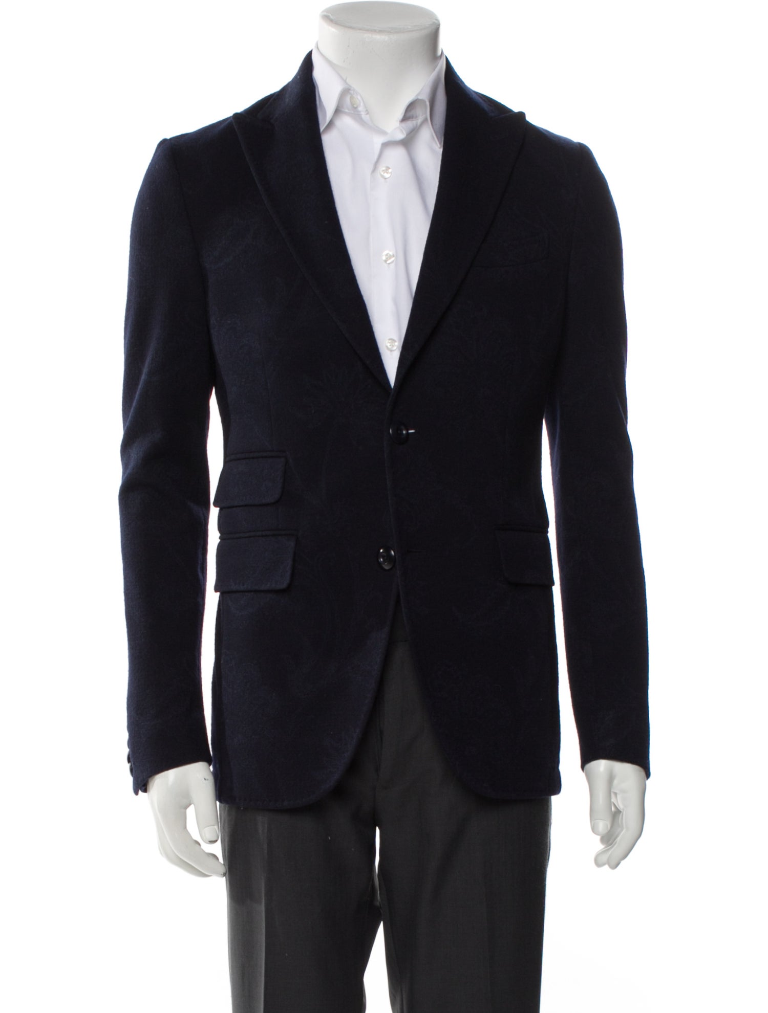 Etro Wool Embroidered Accent Blazer