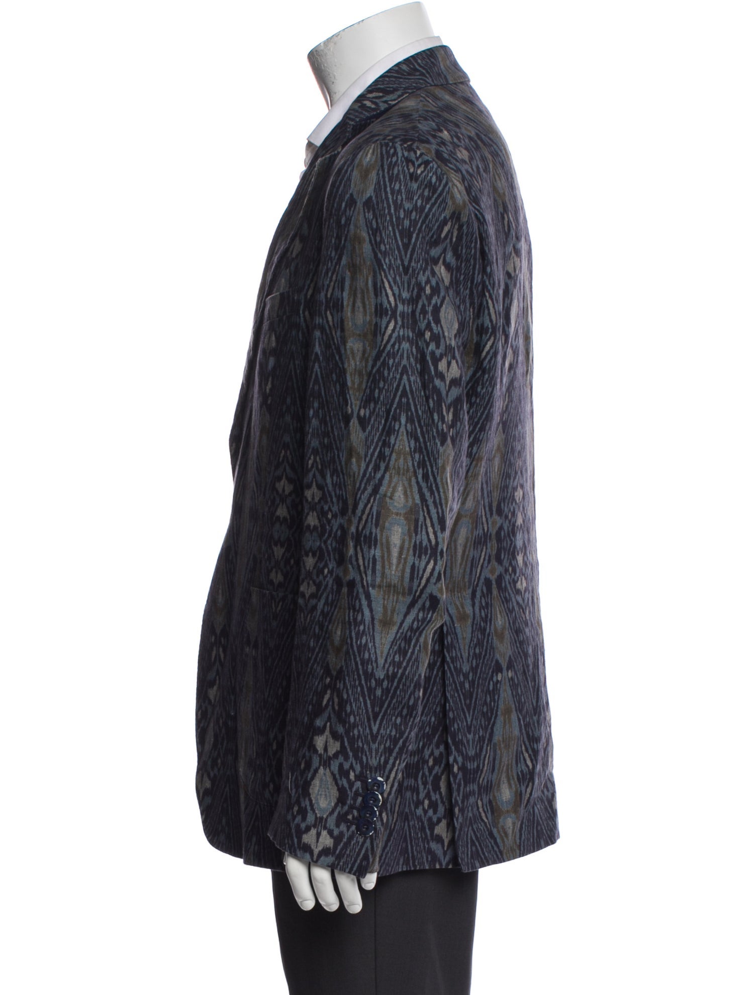 Etro Linen Animal Print Moto Jacket